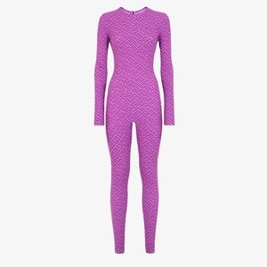 Fendi X SKIMS Crewneck Full 1pc Jumpsuit BodySuit COLORADO Purple Size Medium